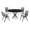 Armen Living Cirque and Varde 5 Piece Black Round Dining Set SETCQDIBLK5A - alternate 1